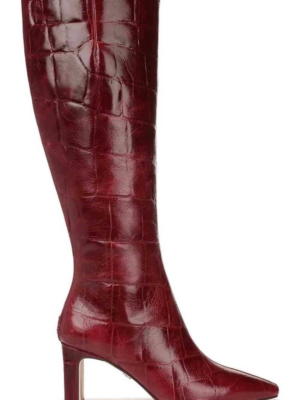 Sam Edelman Sylvia2 Women’s Knee High Croc-Embossed Pointed Toe Boots - Picture 2 of 5